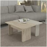 Τραπεζάκι σαλονιού σετ 2τμχ Sevilla  χρώμα sandstone - travertine 75x75x37,4εκ.