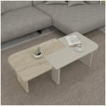 Τραπεζάκι σαλονιού σετ 2τμχ Sevilla  χρώμα sandstone - travertine 75x75x37,4εκ. - Image 3