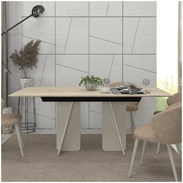 Τραπέζι Sevilla  χρώμα sandstone - travertine 180x90x75εκ. - Image 5