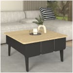 Τραπεζάκι σαλονιού Pedro  χρώμα ανθρακί - rota oak 73,2x73,2x38,6εκ.