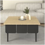 Τραπεζάκι σαλονιού Pedro  χρώμα ανθρακί - rota oak 73,2x73,2x38,6εκ. - Image 2