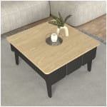 Τραπεζάκι σαλονιού Pedro  χρώμα ανθρακί - rota oak 73,2x73,2x38,6εκ. - Image 3