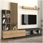 Σύνθεση τηλεόρασης Vermont  χρώμα ανθρακί - sepet oak 240x40x192εκ. - Image 3