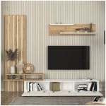 Σύνθεση τηλεόρασης Rosaline  χρώμα λευκό - sepet oak 233x31,3x196,8εκ. - Image 2