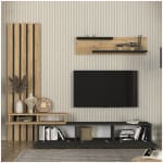 Σύνθεση τηλεόρασης Rosaline  χρώμα ανθρακί - sepet oak 233x31,3x196,8εκ. - Image 2