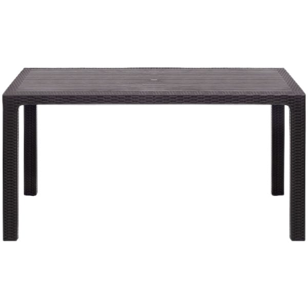 Τραπέζι πολυπροπυλενίου Kalan  χρώμα καφέ 150x90x75εκ. - Image 5