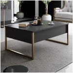 Τραπεζάκι σαλονιού Luxe  χρώμα ανθρακί - χρυσό 90x60x40εκ. - Image 2