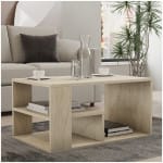 Τραπεζάκι σαλονιού Rodom  χρώμα travertine 80x50x40εκ.