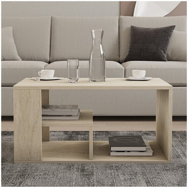 Τραπεζάκι σαλονιού Rodom  χρώμα travertine 80x50x40εκ. - Image 3