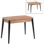 Τραπέζι Dolunay  επεκτεινόμενο χρώμα atlantic pine - μαύρο 100x60(120x100)x79,5εκ.
