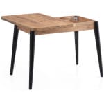 Τραπέζι Dolunay  επεκτεινόμενο χρώμα atlantic pine - μαύρο 100x60(120x100)x79,5εκ. - Image 4