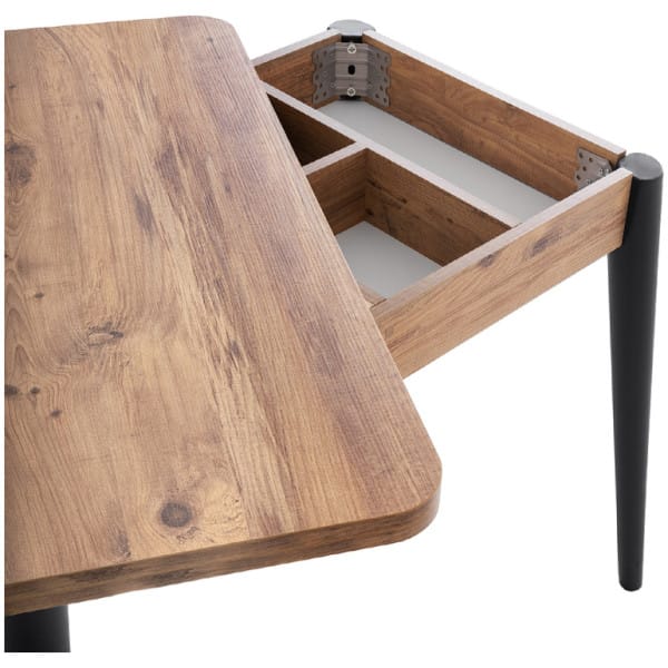 Τραπέζι Dolunay  επεκτεινόμενο χρώμα atlantic pine - μαύρο 100x60(120x100)x79,5εκ. - Image 5