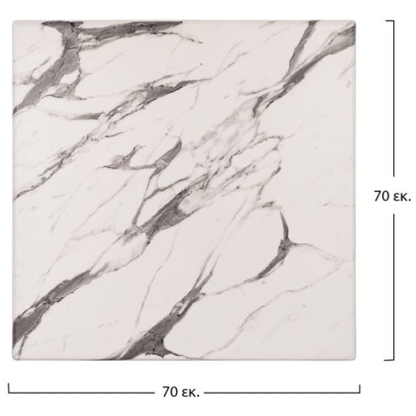 ΕΠΙΦΑΝΕΙΑ ΤΡΑΠΕΖΙΟΥ WERZALIT 70Χ70Χ3.5εκ. MARBLE WHITE-GREY 5657 HM5230.11 - Image 2