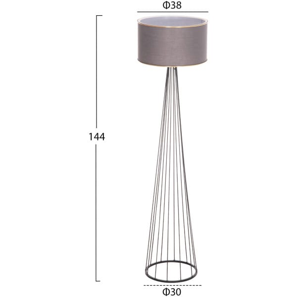 ΦΩΤΙΣΤΙΚΟ ΔΑΠΕΔΟΥ ΜΕΤΑΛΛΙΚΟ ΓΚΡΙ HM7581.01 Φ38x144 εκ. - Image 2