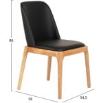 KΑΡΕΚΛΑ ΤΡΑΠΕΖΑΡΙΑΣ FURLAN HM9944.01 RUBBERWOOD-ΜΑΥΡΟ PU 54,5x58x86Υεκ - Image 2