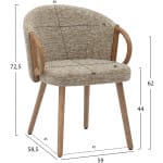 ΚΑΡΕΚΛΑ ΤΡΑΠΕΖΑΡΙΑΣ RIG HM9979.01 WHITE WASH ΞΥΛΟ ΟΞΙΑΣ-ΜΠΕΖ ΥΦΑΣΜΑ 59x58,5x72,5Υεκ. - Image 2