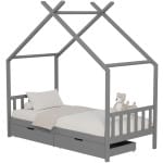 ΚΡΕΒΑΤΙ ΠΑΙΔΙΚΟ KLARICE HM680.05 τ.MONTESSORI-2 ΣΥΡΤΑΡΙΑ- ΞΥΛΟ ΠΕΥΚΟΥ ΓΚΡΙ-190x90εκ