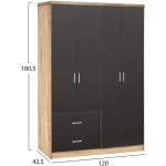 ΝΤΟΥΛΑΠΑ 4ΦΥΛΛΗ BRIANA ME 2 ΣΥΡΤΑΡΙΑ HM339.04 SONAMA-ΓΚΡΙ 120Χ42,5Χ180,5εκ. - Image 2