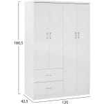 ΝΤΟΥΛΑΠΑ 4ΦΥΛΛΗ ME 2 ΣΥΡΤΑΡΙΑ BLAKELY HM339.05 ΛΕΥΚΗ 120Χ42,5Χ180,5 εκ. - Image 2