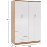 ΝΤΟΥΛΑΠΑ 4ΦΥΛΛΗ ME 2 ΣΥΡΤΑΡΙΑ BLAKELY HM339.06 SONAMA ΛΕΥΚΗ 120Χ42,5Χ180,5 εκ. - Image 2