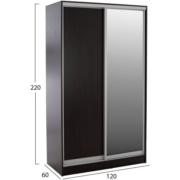 ΝΤΟΥΛΑΠΑ ΣΥΡΟΜΕΝΗ ADLER ΣΥΡΟΜΕΝΗ ΜΕΛΑΜΙΝΗΣ 120x60x220Υεκ. ΔΙΦΥΛΛΗ WENGE ΜΕ ΚΑΘΡΕΠΤΗ HM2460.02 - Image 2