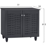 ΠΑΠΟΥΤΣΟΘΗΚΗ-ΝΤΟΥΛΑΠΙ ΞΥΛΙΝΗ CASSIOPE HM2208.10 ΓΚΡΙ 77Χ34Χ67.5εκ. - Image 2