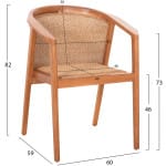 ΠΟΛΥΘΡΟΝΑ ΤΡΑΠΕΖΑΡΙΑΣ RENLY HM18239 ΞΥΛΟ ΤΕΑΚ ΦΥΣΙΚΟ-ΣΧΟΙΝΙ VIRO 60x59x82Υεκ. - Image 2