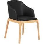 ΠΟΛΥΘΡΟΝΑ ΤΡΑΠΕΖΑΡΙΑΣ FURLAN HM9949.01 RUBBERWOOD ΣΕ ΟΑΚ-ΜΑΥΡΟ PU 54,5x58x78Υεκ.