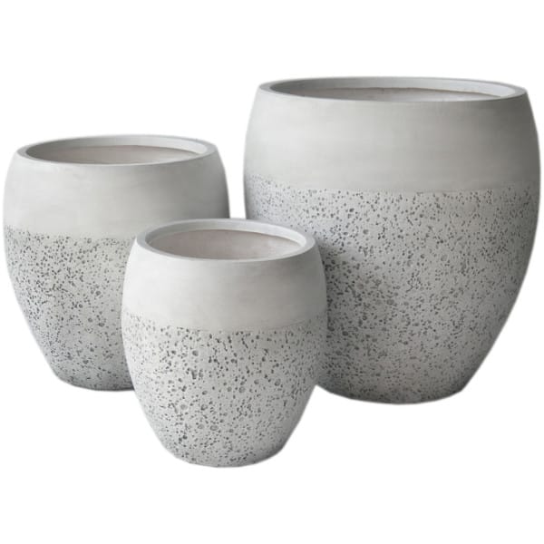 ΣΕΤ 3ΤΜΧ ΓΛΑΣΤΡΕΣ ΣΕΙΡΑ GARDENER HM4718 FIBERCLAY ΛΕΥΚΟ Φ55x54Υεκ - Image 1
