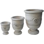 ΣΕΤ 3ΤΜΧ ΓΛΑΣΤΡΕΣ ΜΕ ΑΝΑΓΛΥΦΟ GARDENER HM4729 FIBERCLAY-ΣΕ ΥΠΟΛΕΥΚΟ Φ58x72.5Υεκ