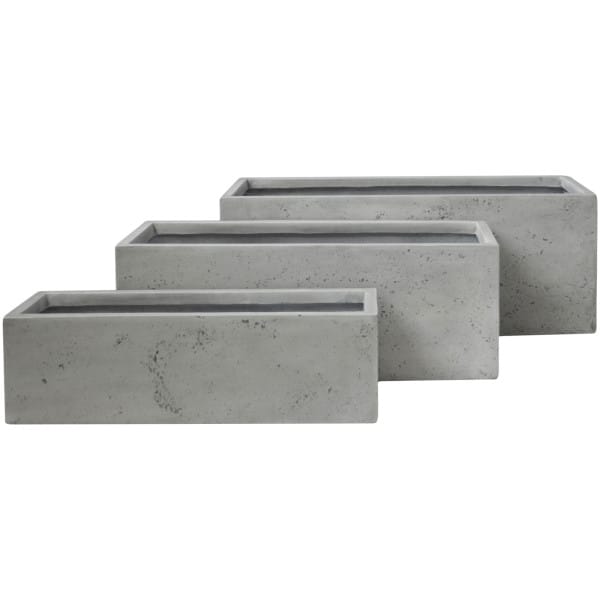 ΣΕΤ 3ΤΜΧ ΓΛΑΣΤΡΕΣ ΟΡΘΟΓΩΝΙΕΣ GARDENER HM4723 FIBERCLAY ΓΚΡΙ CEMENT 81x30x30Υεκ. - Image 1