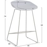ΣΚΑΜΠΟ ΜΠΑΡ NAILA HM9299.01 ΛΕΥΚΟ ΜΕΣΑΙΟΥ ΥΨΟΥΣ 44x44x74Yεκ. - Image 2