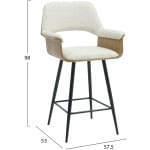 ΣΚΑΜΠΟ ΜΠΑΡ ΜΕΣ.ΥΨΟΥΣ CLIPP HM9987.02 ΜΑΥΡΑ ΜΕΤΑΛ.ΠΟΔΙΑ-ΕΚΡΟΥ ΥΦΑΣΜΑ 57,5x53x98Υεκ - Image 2