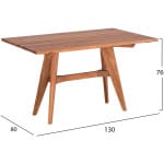 ΤΡΑΠΕΖΙ ΟΡΘΟΓΩΝΙΟ LEO HM6137 ΜΑΣΙΦ ΞΥΛΟ ΤΕΑΚ 130x80x76Υεκ. - Image 2
