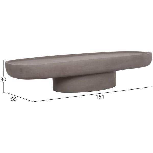 ΤΡΑΠΕΖΙ ΣΑΛΟΝΙΟΥ DESSY HM18153.03 FIBER CEMENT ΣΕ ΓΚΡΙ--151x66x30Υεκ. - Image 2