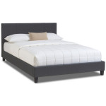 Κρεβάτι Flat  υφασμάτινο χρώμα ανθρακί 140x190εκ.