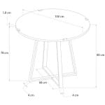 Τραπέζι Rubes  χρώμα καρυδί - ανθρακί 100x100x78εκ. - Image 3