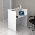 Γραφείο υποδοχής - reception Gemini  χρώμα λευκό 100x70x110εκ. - Image 2