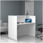 Γραφείο υποδοχής - reception Gemini  χρώμα λευκό 120x70x110εκ. - Image 2