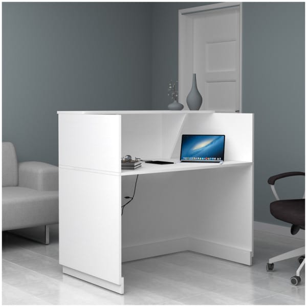 Γραφείο υποδοχής - reception Gemini  χρώμα λευκό 120x70x110εκ. - Image 2