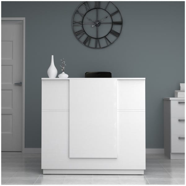 Γραφείο υποδοχής - reception Gemini  χρώμα λευκό 120x70x110εκ. - Image 3