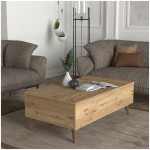 Τραπεζάκι σαλονιού Roy  με σερβιτόρο χρώμα sepet oak 121x69x40εκ. - Image 2