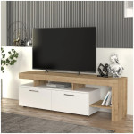 Έπιπλο τηλεόρασης Acnes  χρώμα λευκό - sapphire oak 160x40x53εκ.