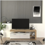 Έπιπλο τηλεόρασης Acnes  χρώμα λευκό - sapphire oak 160x40x53εκ. - Image 3