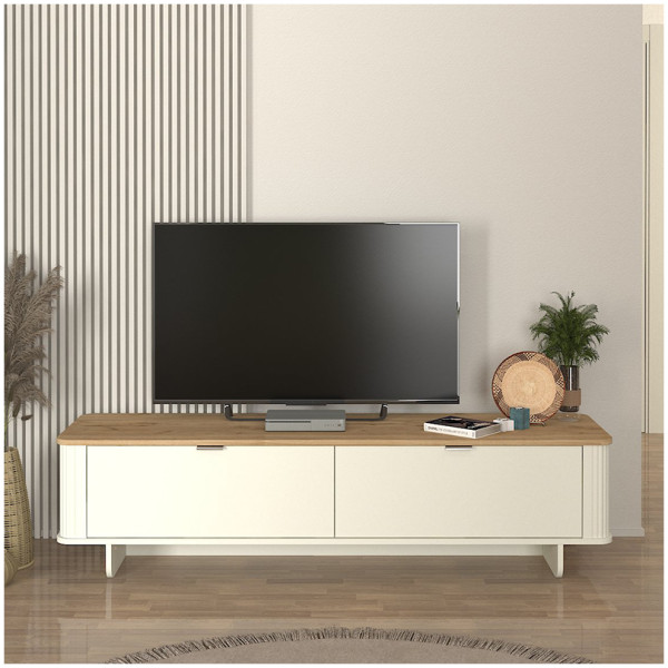 Έπιπλο τηλεόρασης Bohema  χρώμα ivory - sepet oak 180x47x45,6εκ. - Image 3