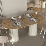 Τραπέζι Bohema  χρώμα ivory - sepet oak 180x90x77,7εκ.