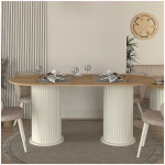 Τραπέζι Bohema  χρώμα ivory - sepet oak 180x90x77,7εκ. - Image 2