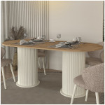 Τραπέζι Bohema  χρώμα ivory - sepet oak 180x90x77,7εκ. - Image 3