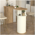 Τραπέζι μπαρ Bohema  χρώμα sepet oak - ivory 150x51,6x101,8εκ.