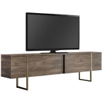 Έπιπλο τηλεόρασης Luxe  χρώμα καρυδί - χρυσό 180x30x50εκ.